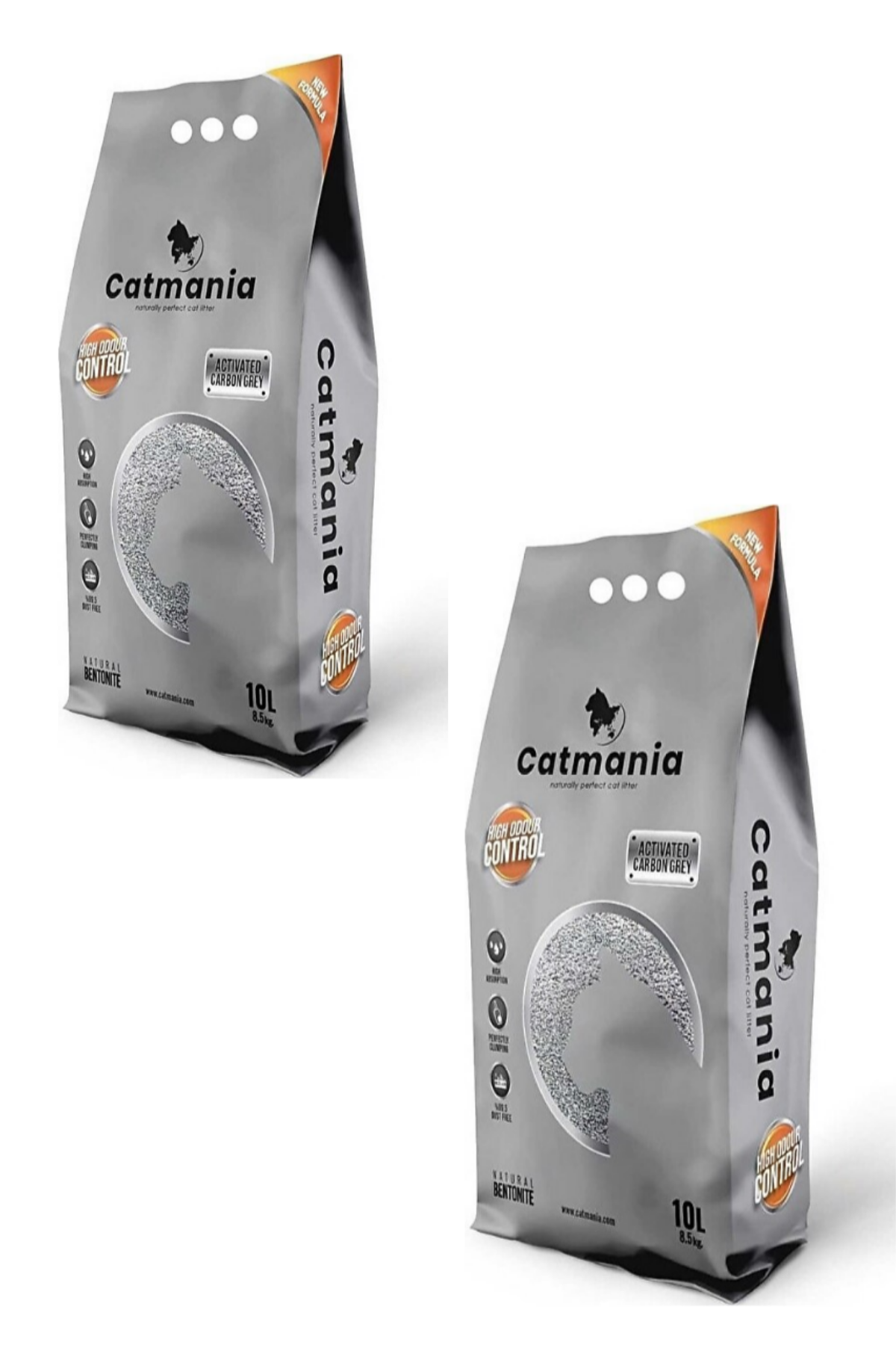 Catmania Aktif Karbon Grey Bentonit Kedi Kumu 10x2 20 LT