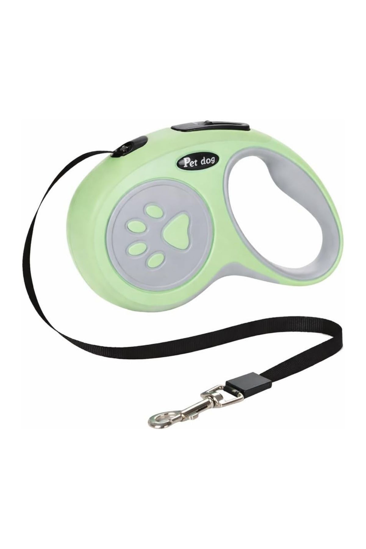 Makaralı Köpek Gezdirme Tasması Yeşil Gri 5mt