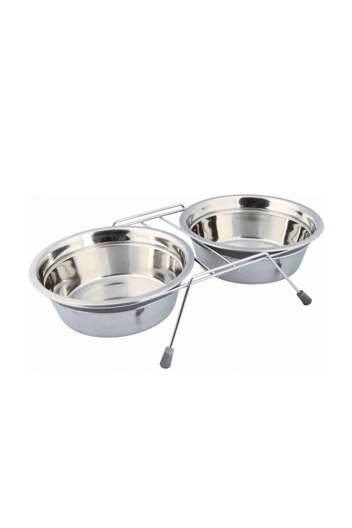 İkili Paslanmaz Çelik Mama ve Su Kabı 13 cm