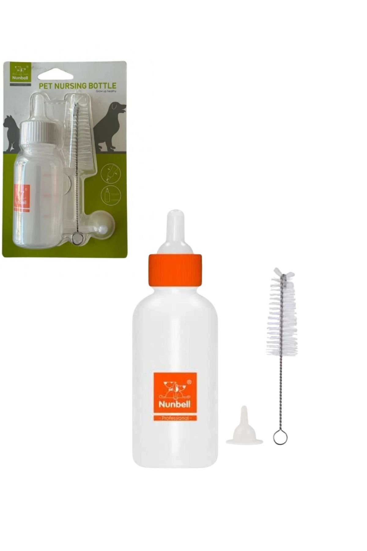 Yavru Kedi ve Köpek Biberon Seti Temizleme Fırçalı 100 ml.