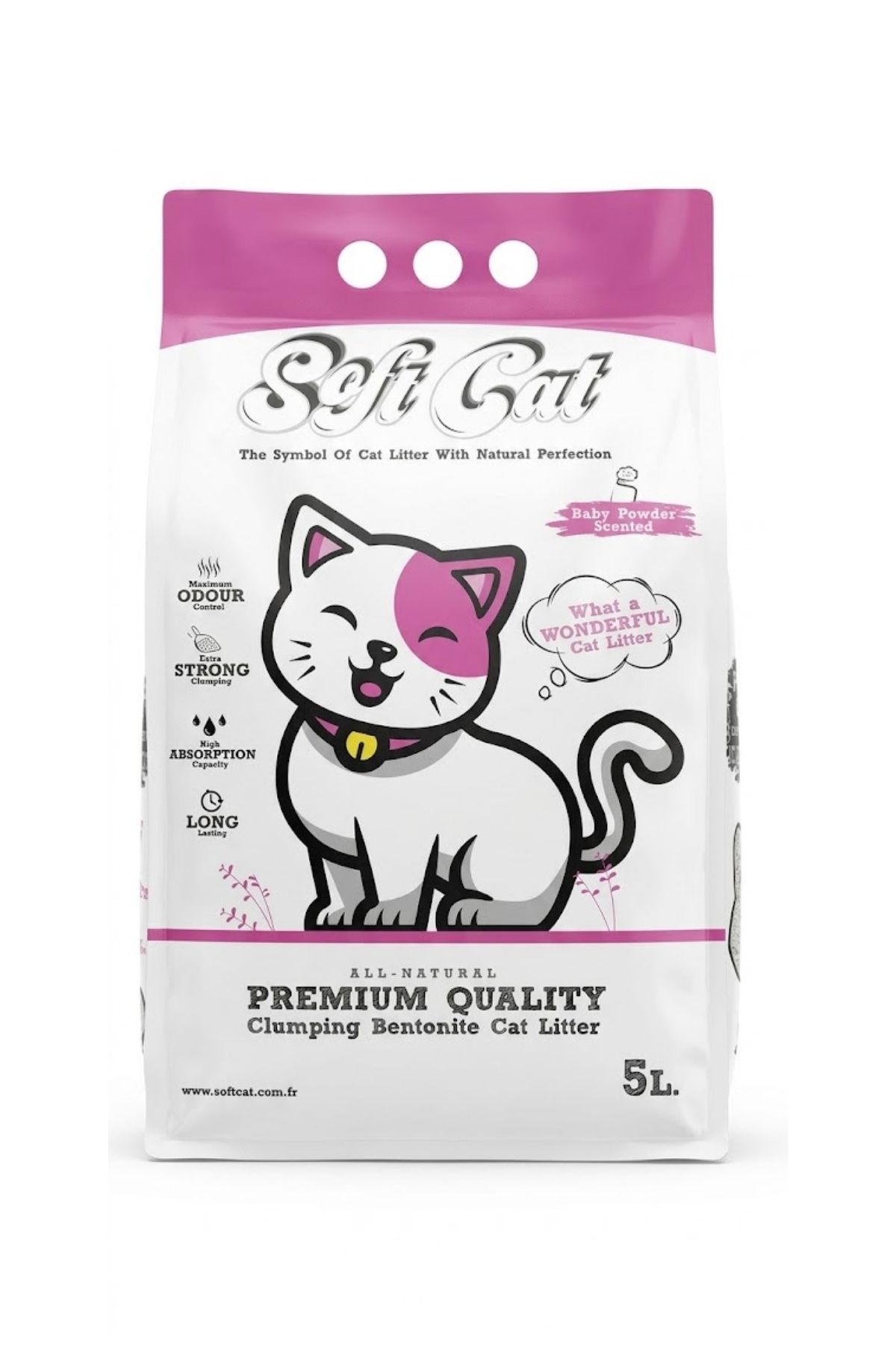 Bebek Pudrası Kokulu Bentonit Kedi Kumu 5L