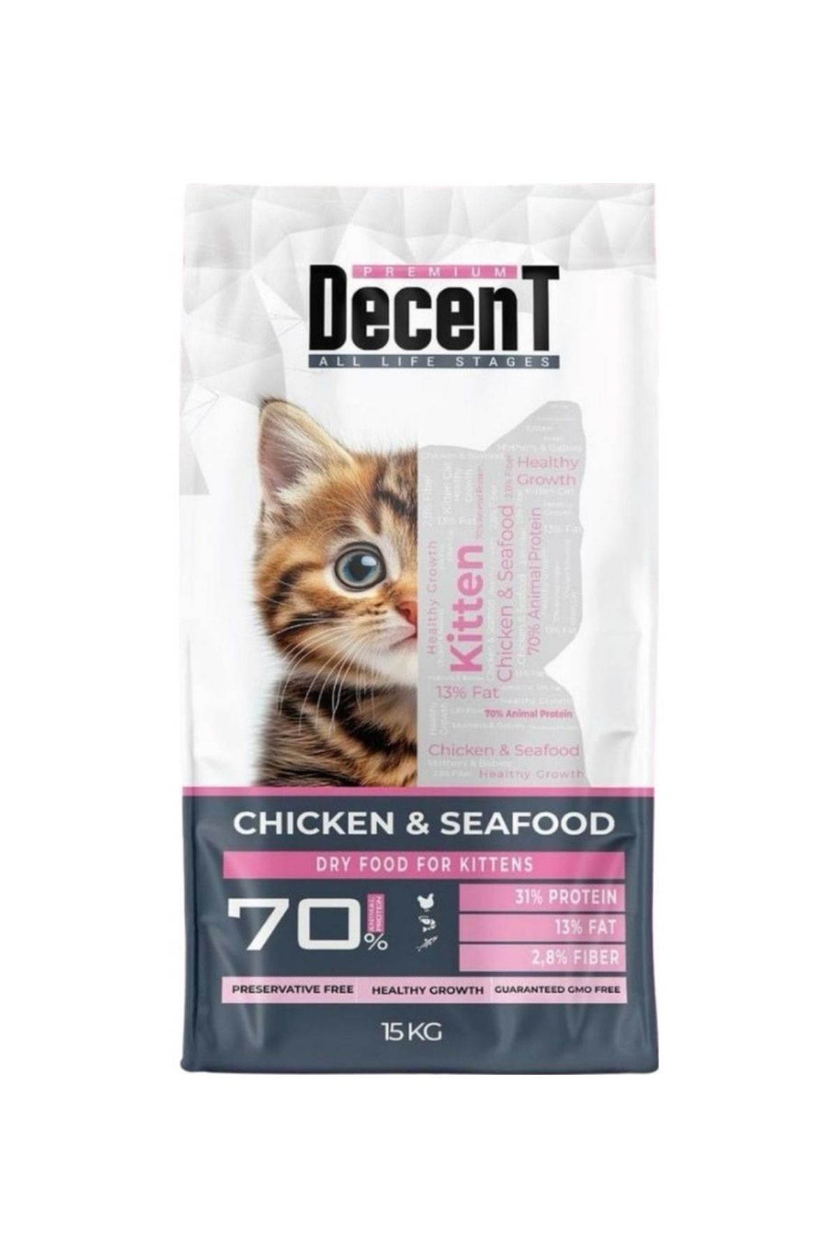 Yavru Kediler için Tavuklu ve Deniz Ürünlü Kuru Mama 15kg