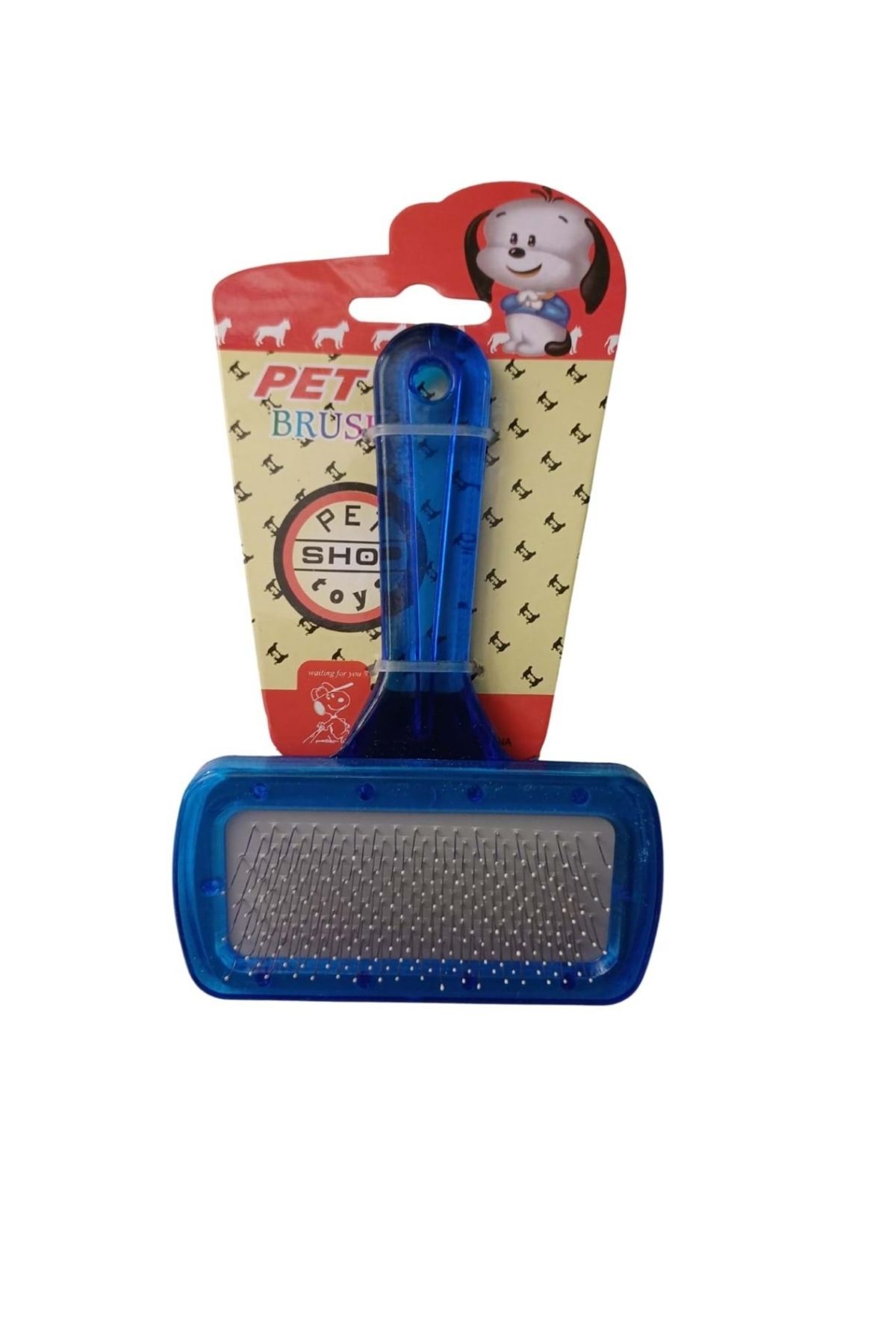 Pratik Saplı Kedi ve Köpek Tüy Bakım Tarağı - Mavi