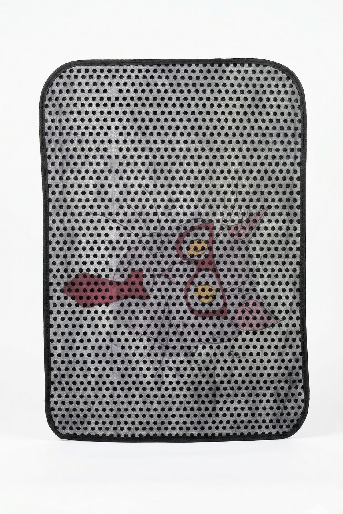 Kedi Tuvaleti Paspası Kırmızı Gözlüklü ve Papyonlu Cool Kedi Tasarımlı