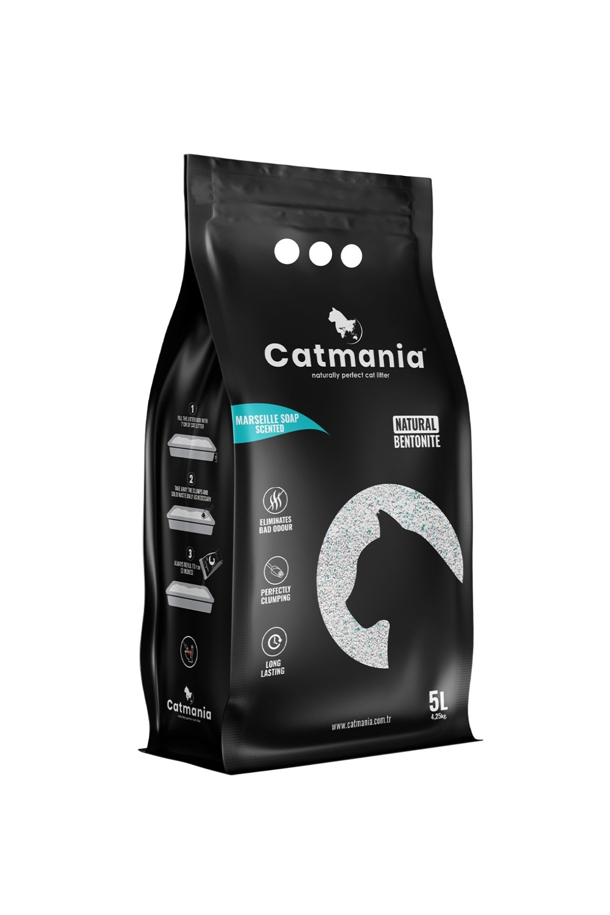 Marsilya Sabunu Kokulu Doğal Bentonit Kedi Kumu 5L.