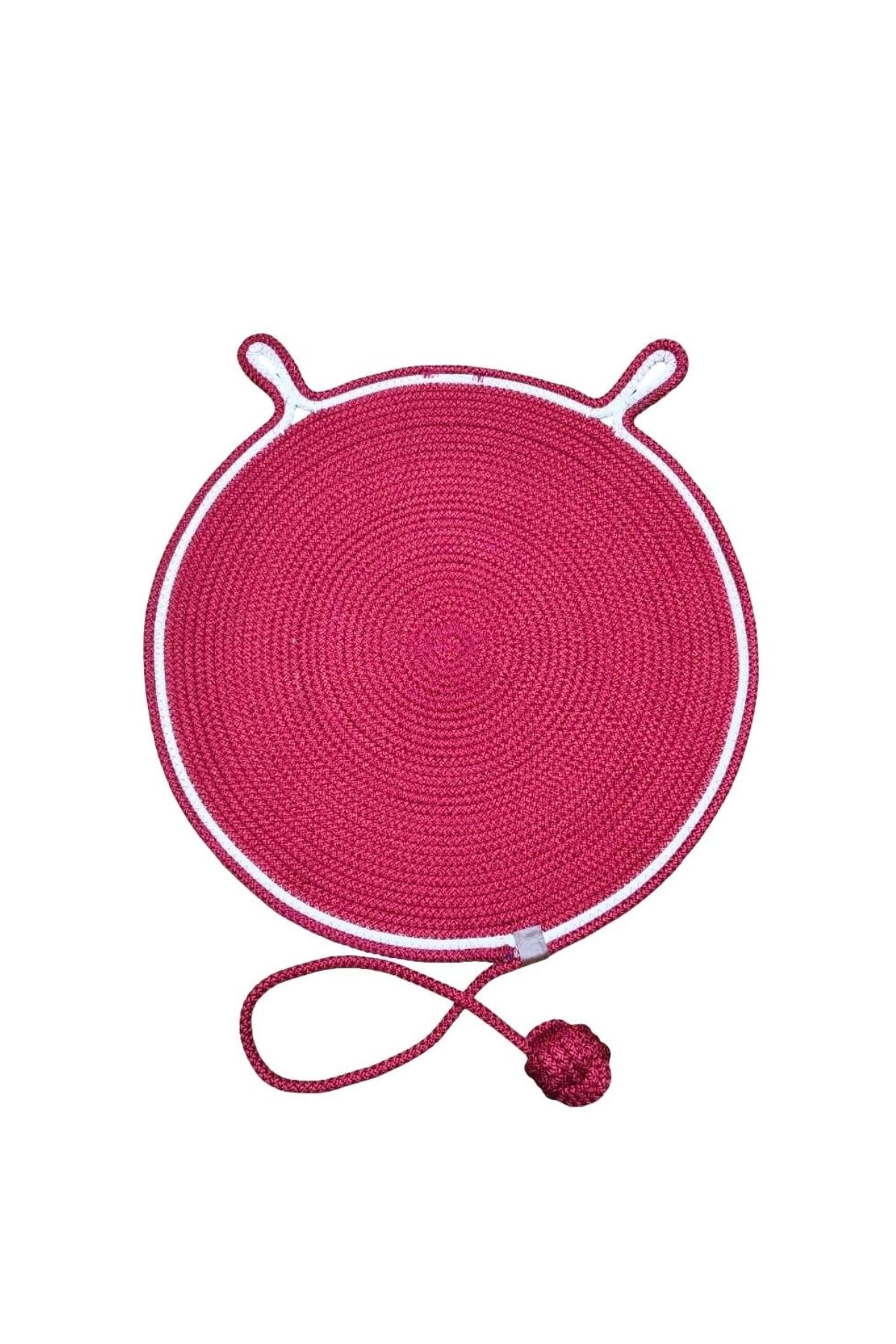 El Örgüsü Halat Kedi Tırmalama ve Oyun Matı - Pembe