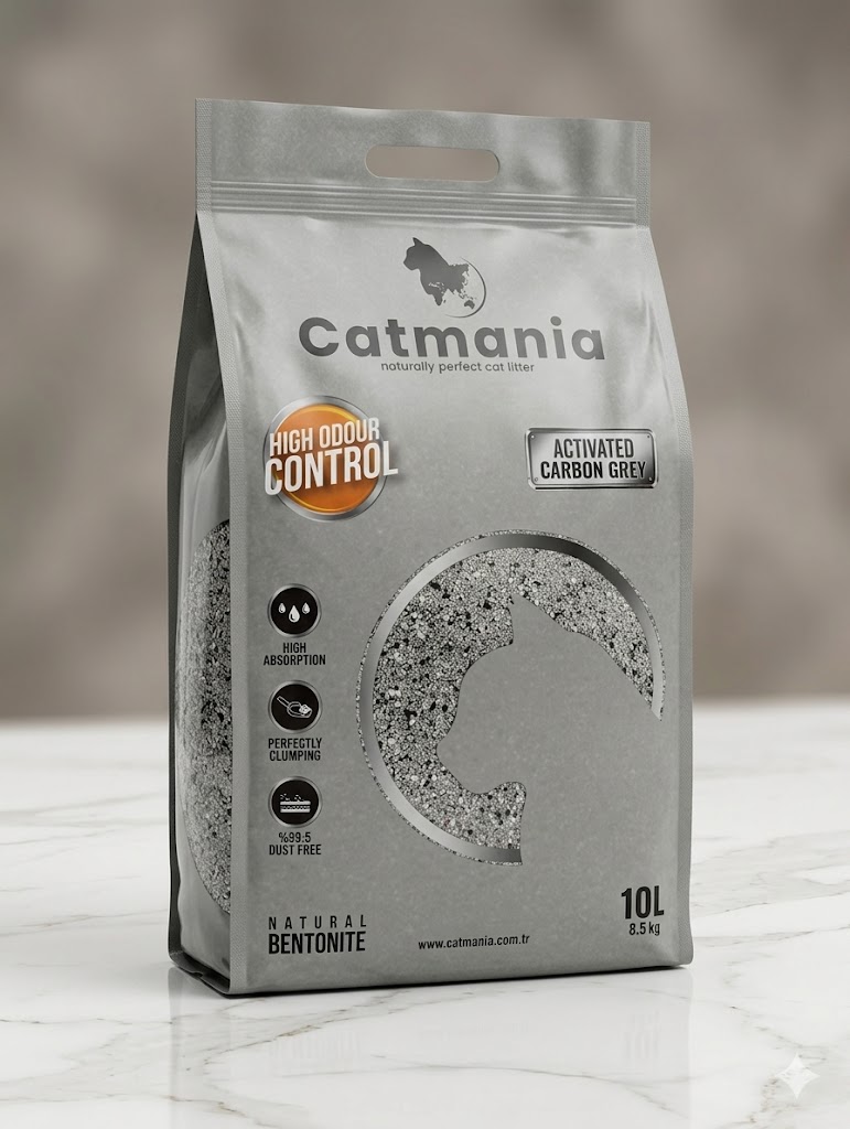 Aktif Karbon Grey Bentonit Kedi Kumu 10Lt