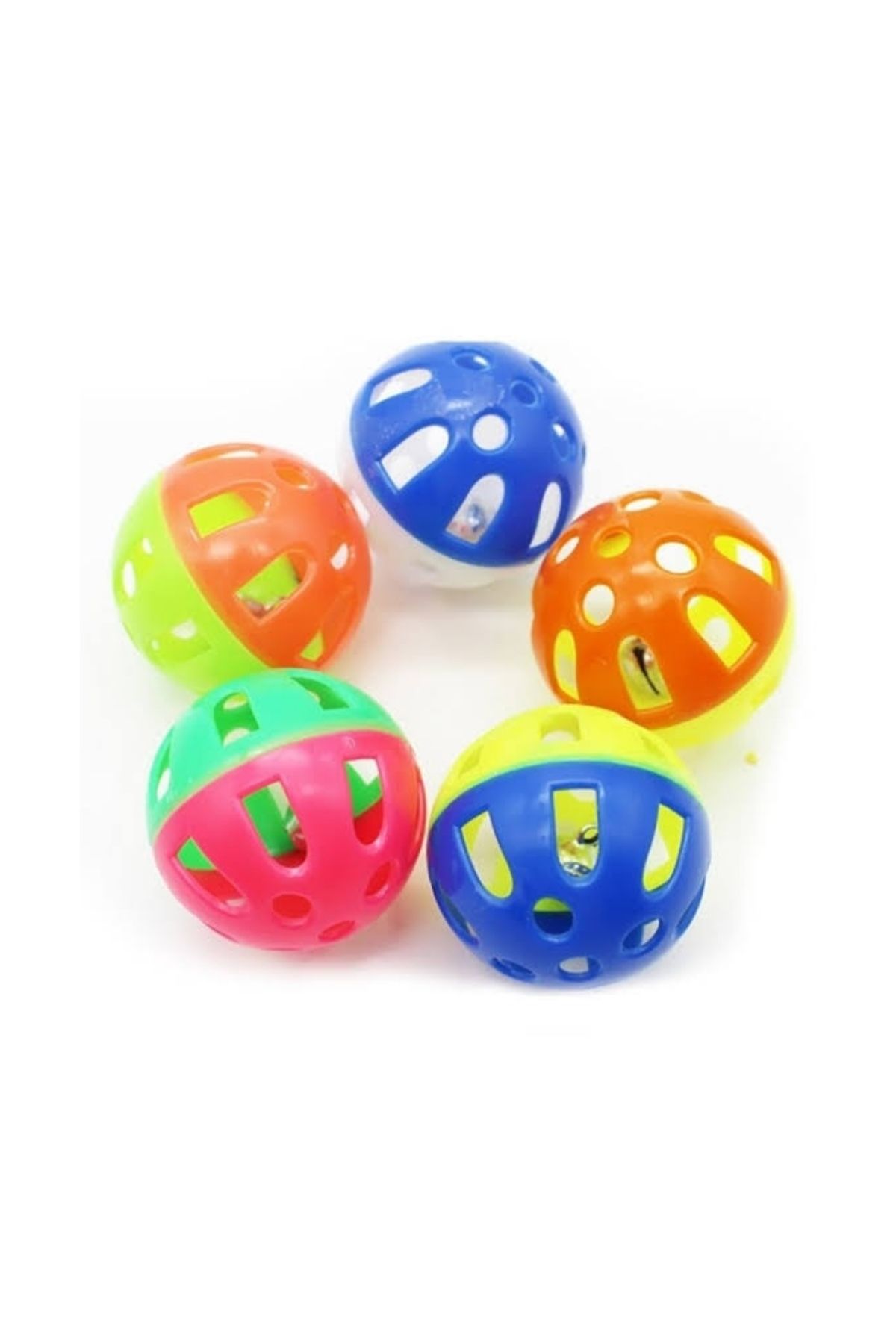 Çıngıraklı Renkli Kedi Oyun Topları 20li