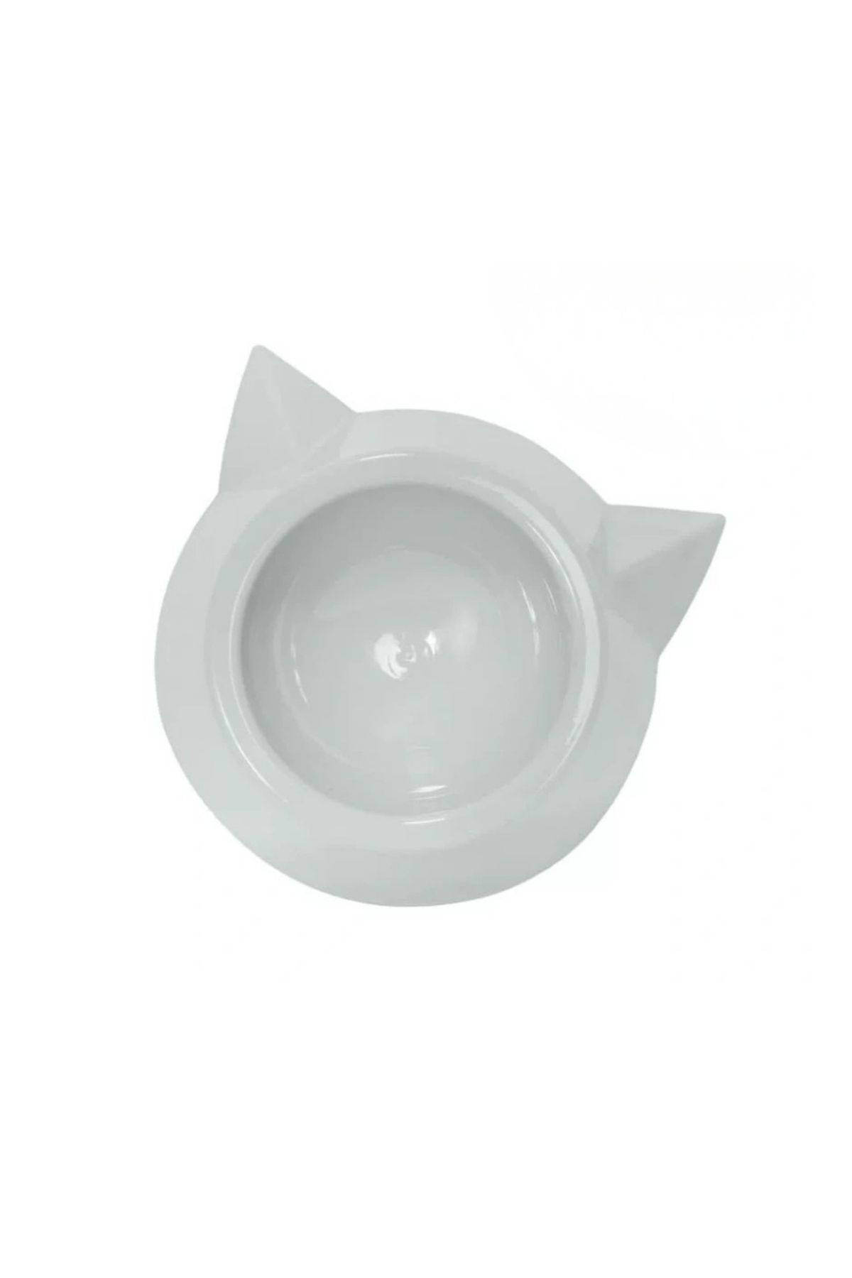 Plastik Tekli Kedi Mama ve Su Kabı - Beyaz