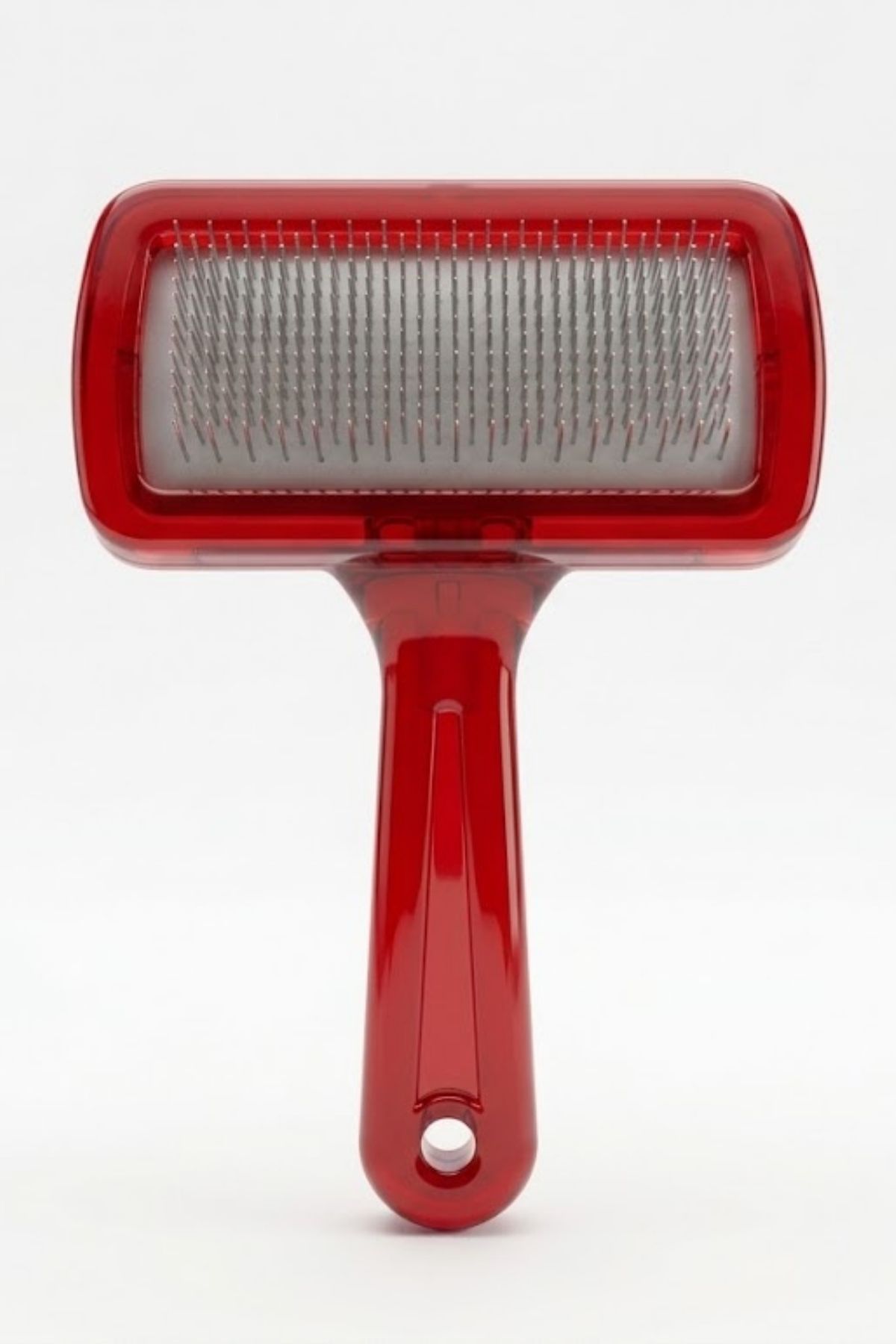 Pratik Saplı Kedi ve Köpek Tüy Bakım Tarağı - Kırmızı