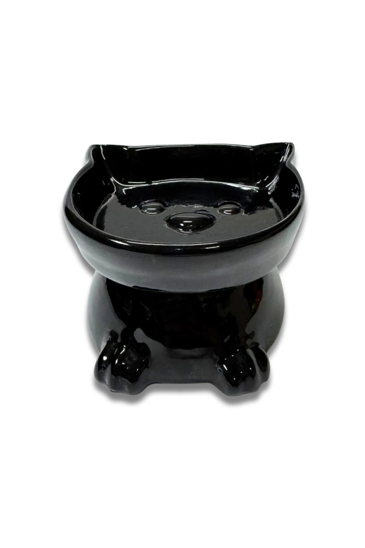 Seramik Kedi Mama ve Su Kabı Siyah