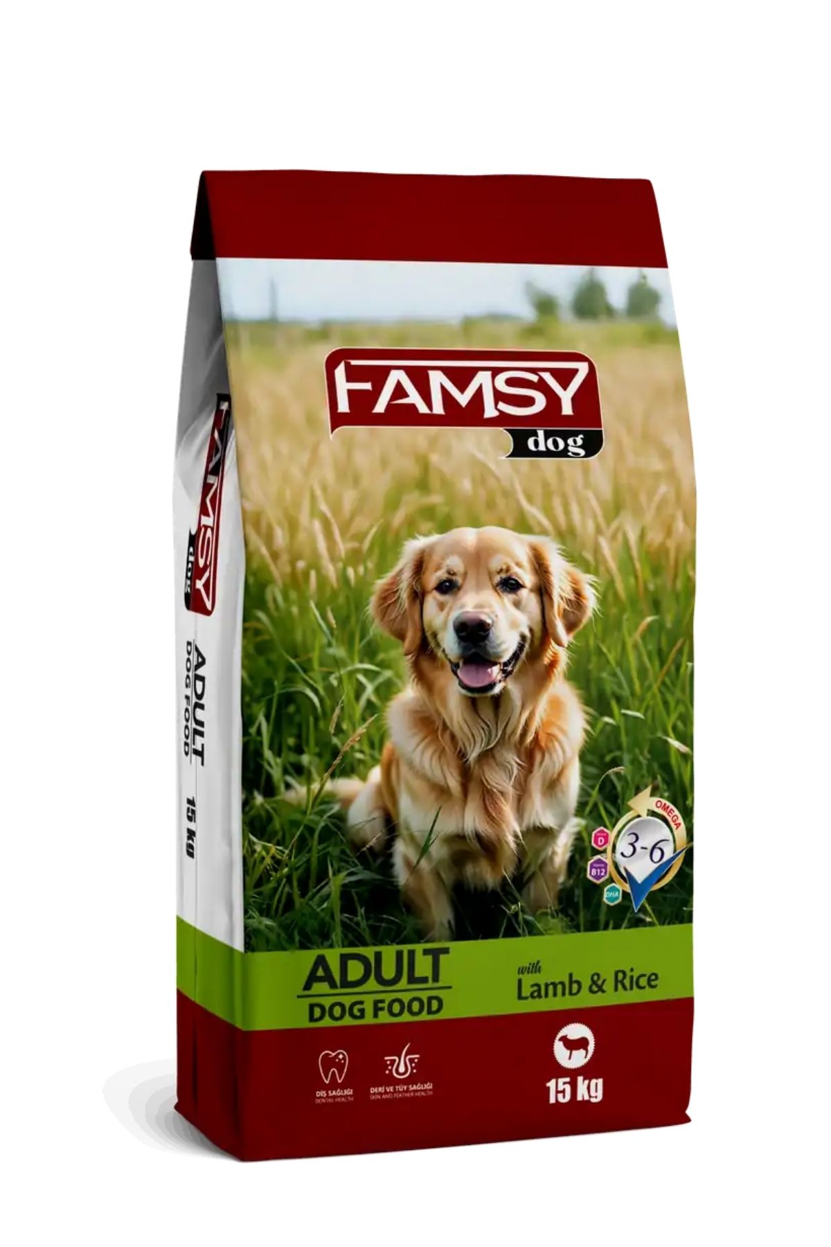 Kuzu Etli ve Pirinçli Yetişkin Köpek Maması 15 Kg