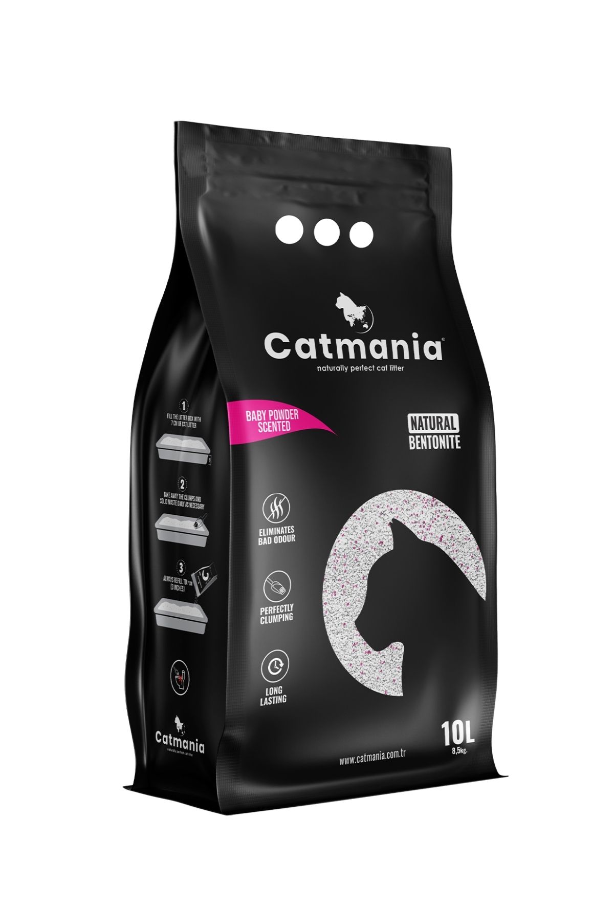 Bebek Pudrası Kokulu Doğal Bentonit Kedi Kumu 10L.