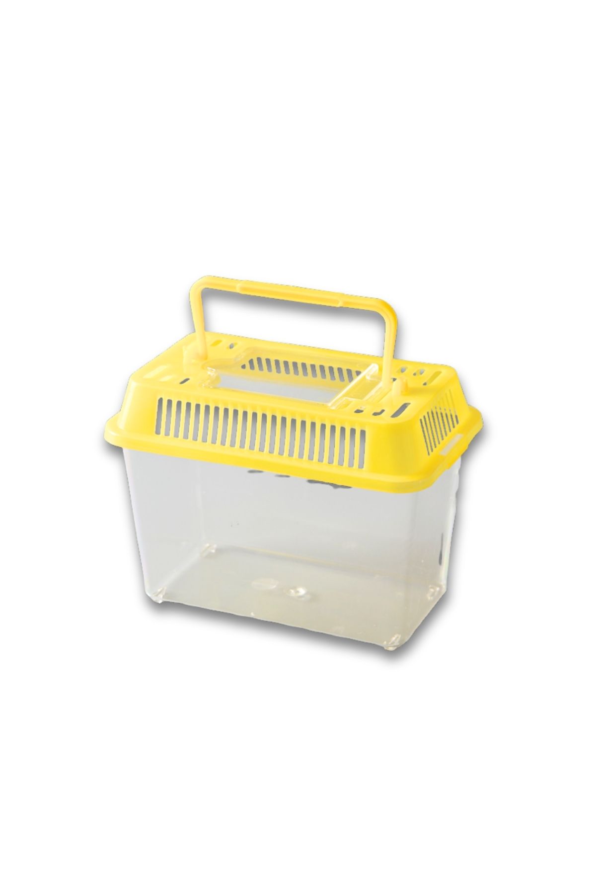 Taşınabilir Kulplu Mini Akvaryum ve Fanus Sarı
