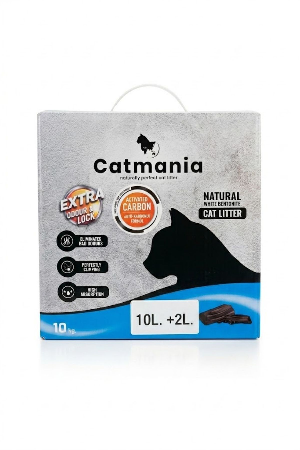 Doğal Bentonite Aktif Karbon Kedi Kumu 12 L (10+2 kg)