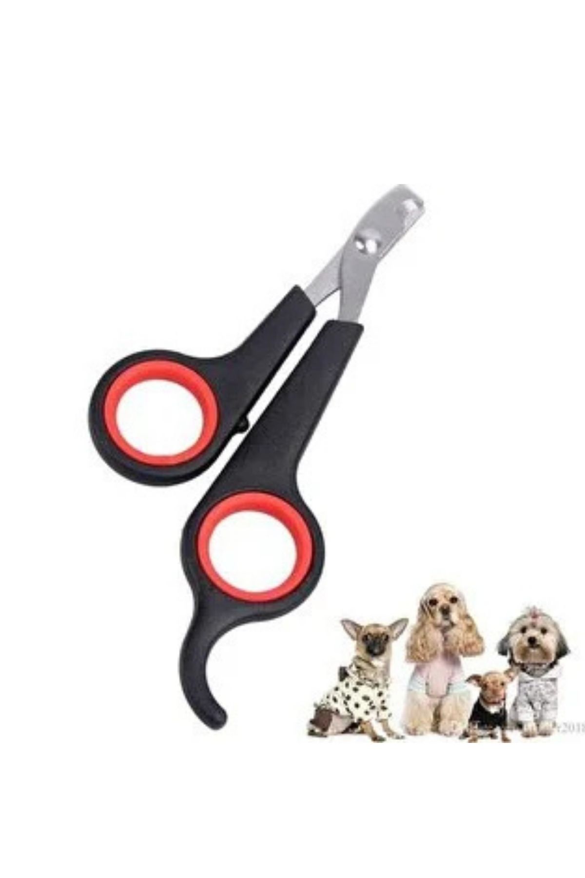 Kedi ve Küçük Irk Köpekler İçin Ergonomik Saplı Tırnak Makası - Siyah