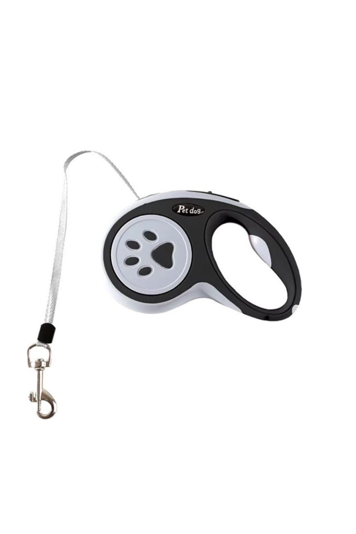 Makaralı Köpek Gezdirme Tasması Siyah Gri 3mt