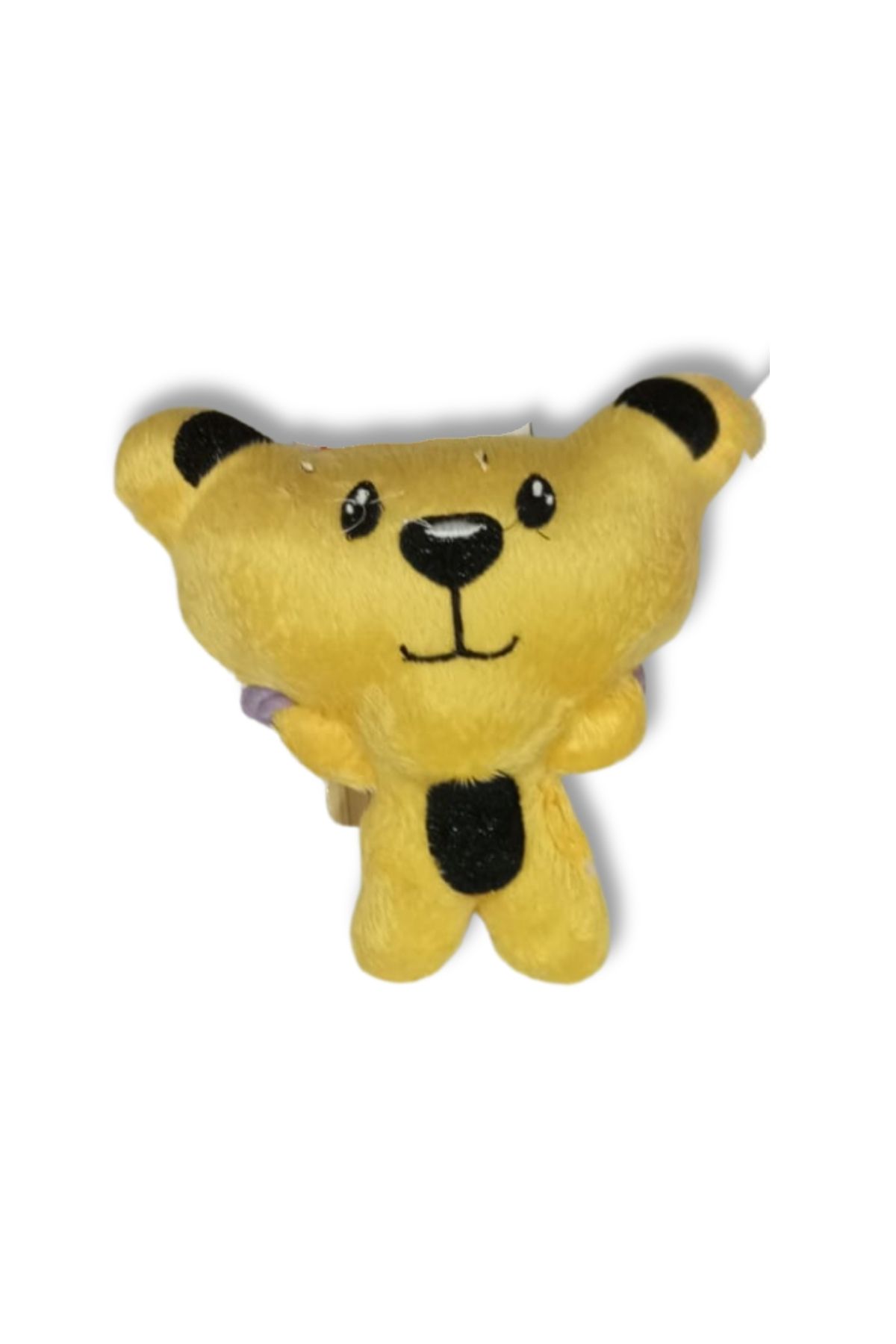 Sevimli Ayıcık Figürlü Peluş Kedi ve Köpek Oyuncağı Sarı