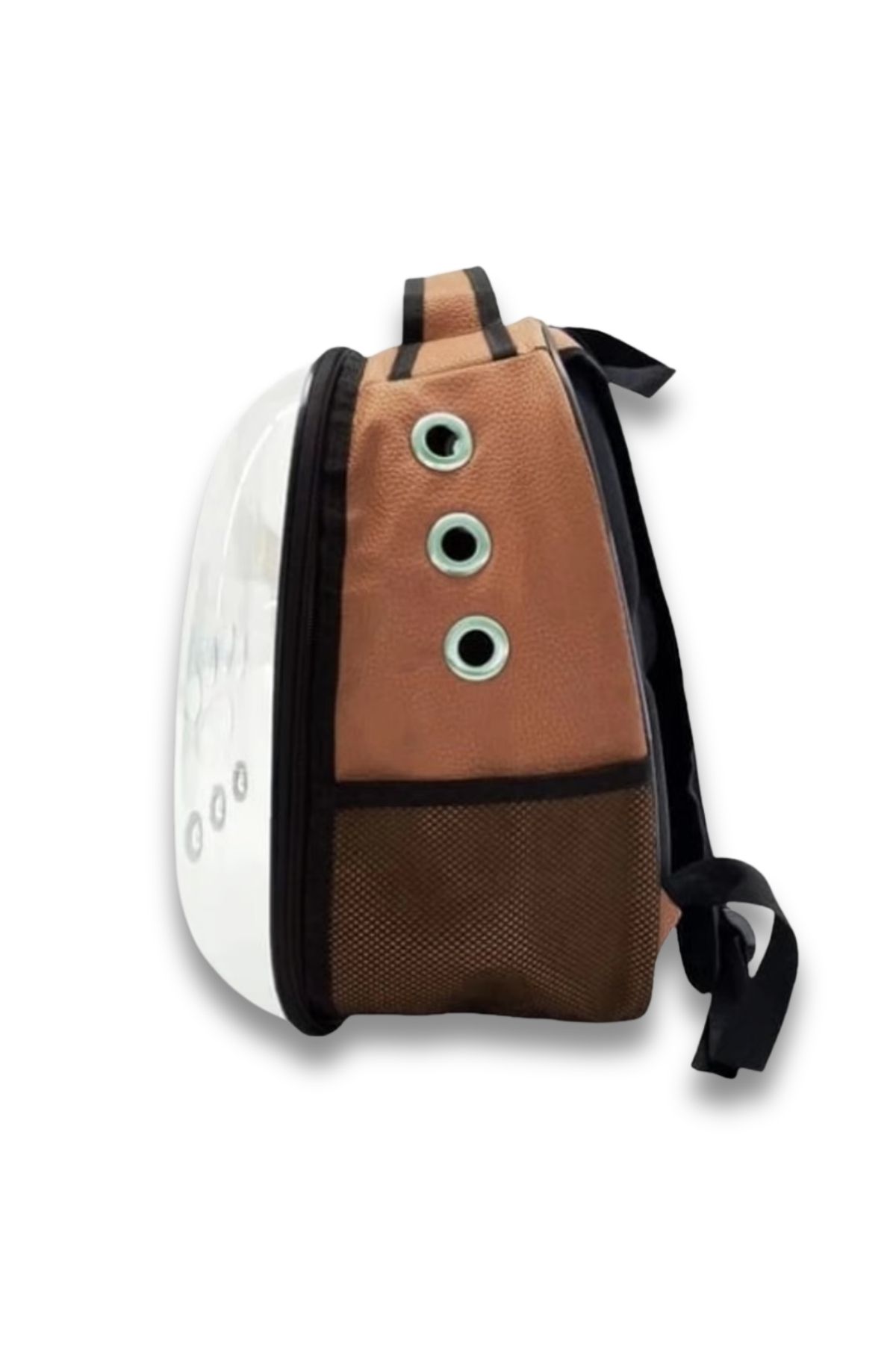 Şeffaf Astronot Kedi ve Küçük Irk Köpek Taşıma Sırt Çantası - Kahverengi