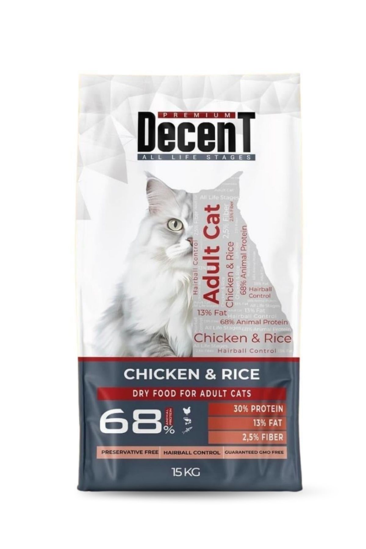 Yetişkin Kediler İçin Tavuklu ve Pirinçli Kuru Mama 15kg.