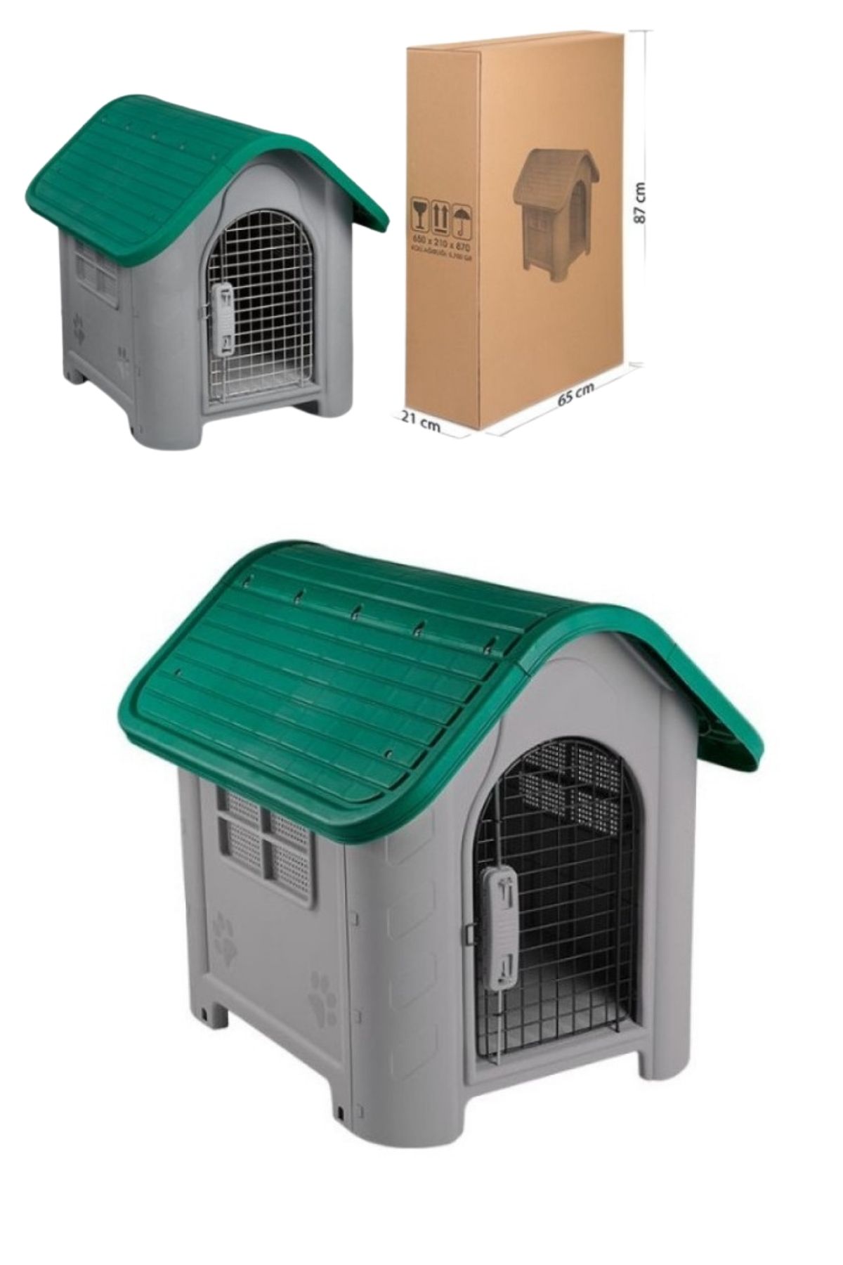 Dayanıklı Plastik Köpek Evi Kulübesi 85x71x66 cm