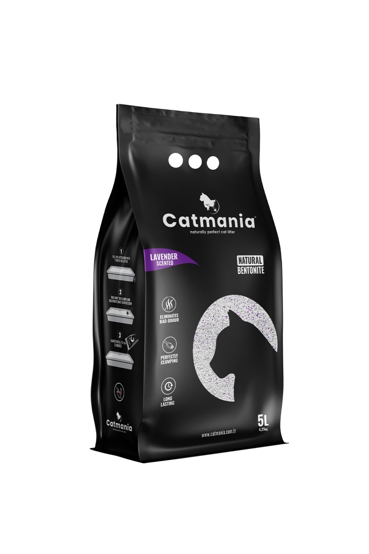 Lavanta Kokulu Doğal Bentonit Kedi Kumu 5L.