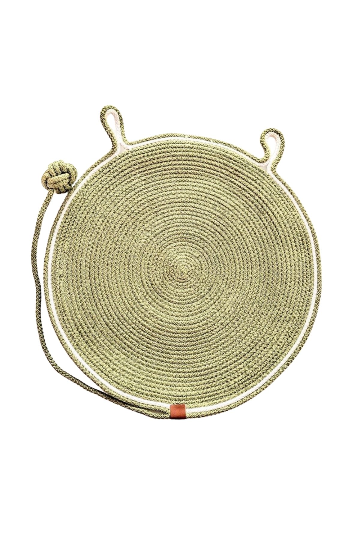 El Örgüsü Halat Kedi Tırmalama ve Oyun Matı - Krem