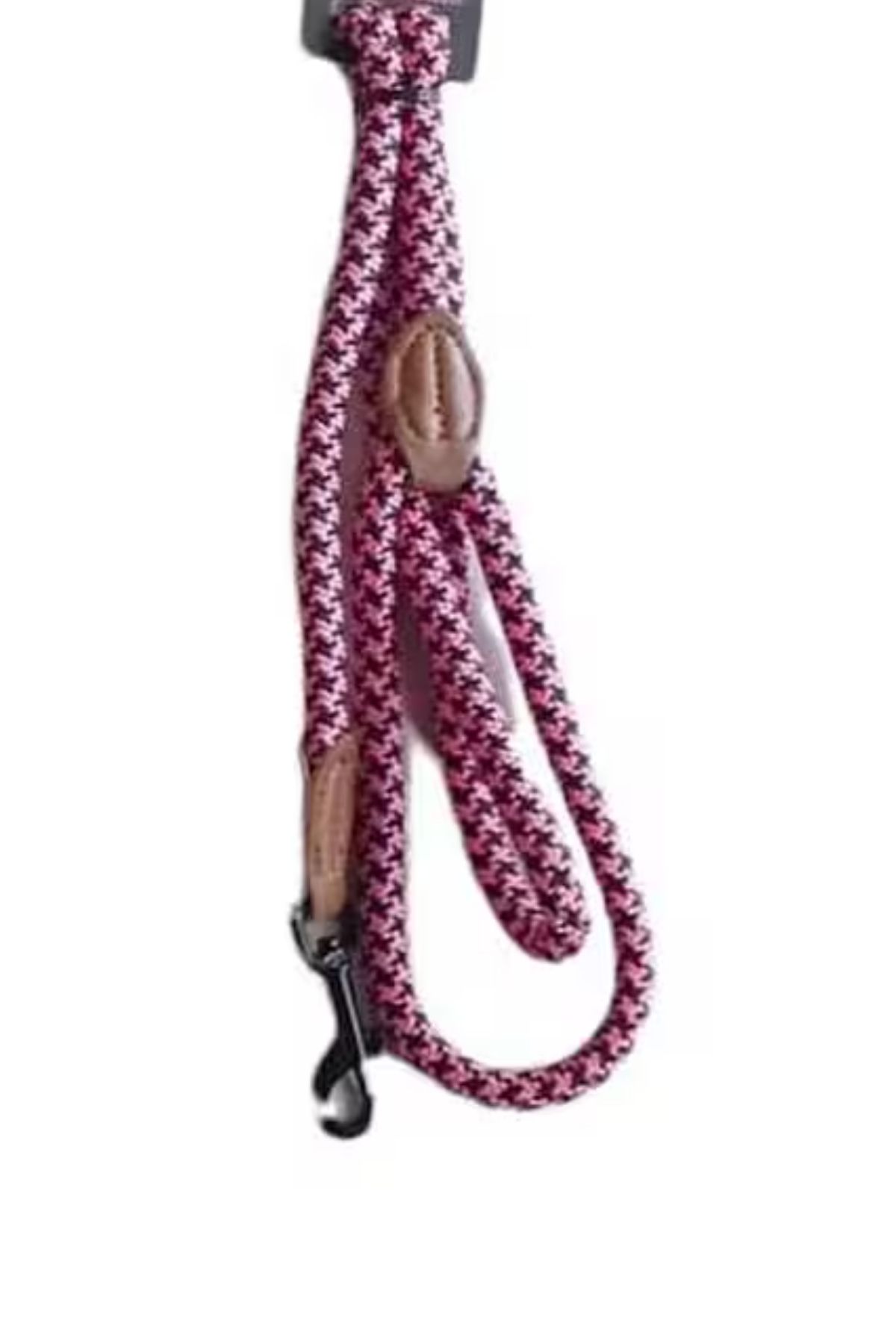 Dayanıklı Örgü Halat Köpek Gezdirme Kayışı Pembe