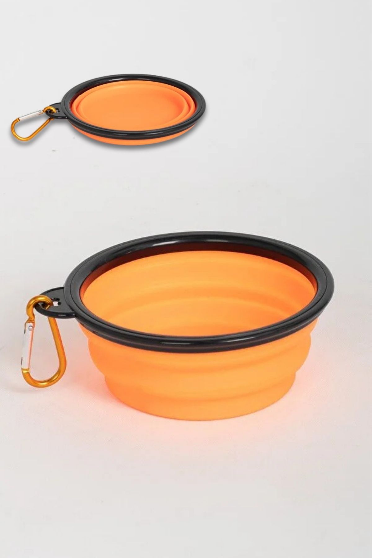 Katlanabilir Silikon Mama ve Su Kabı - Turuncu