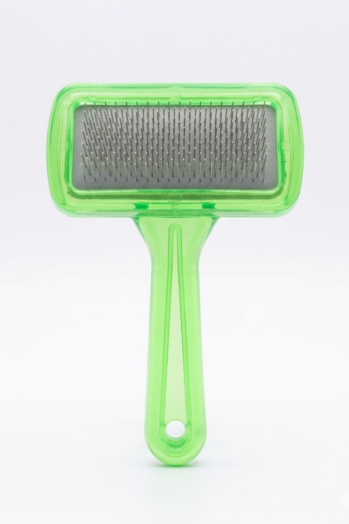 Pratik Saplı Kedi ve Köpek Tüy Bakım Tarağı - Yeşil
